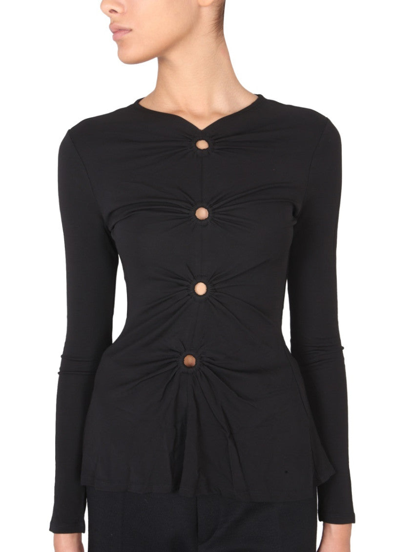 Black Solid Round Neck Sweater 4