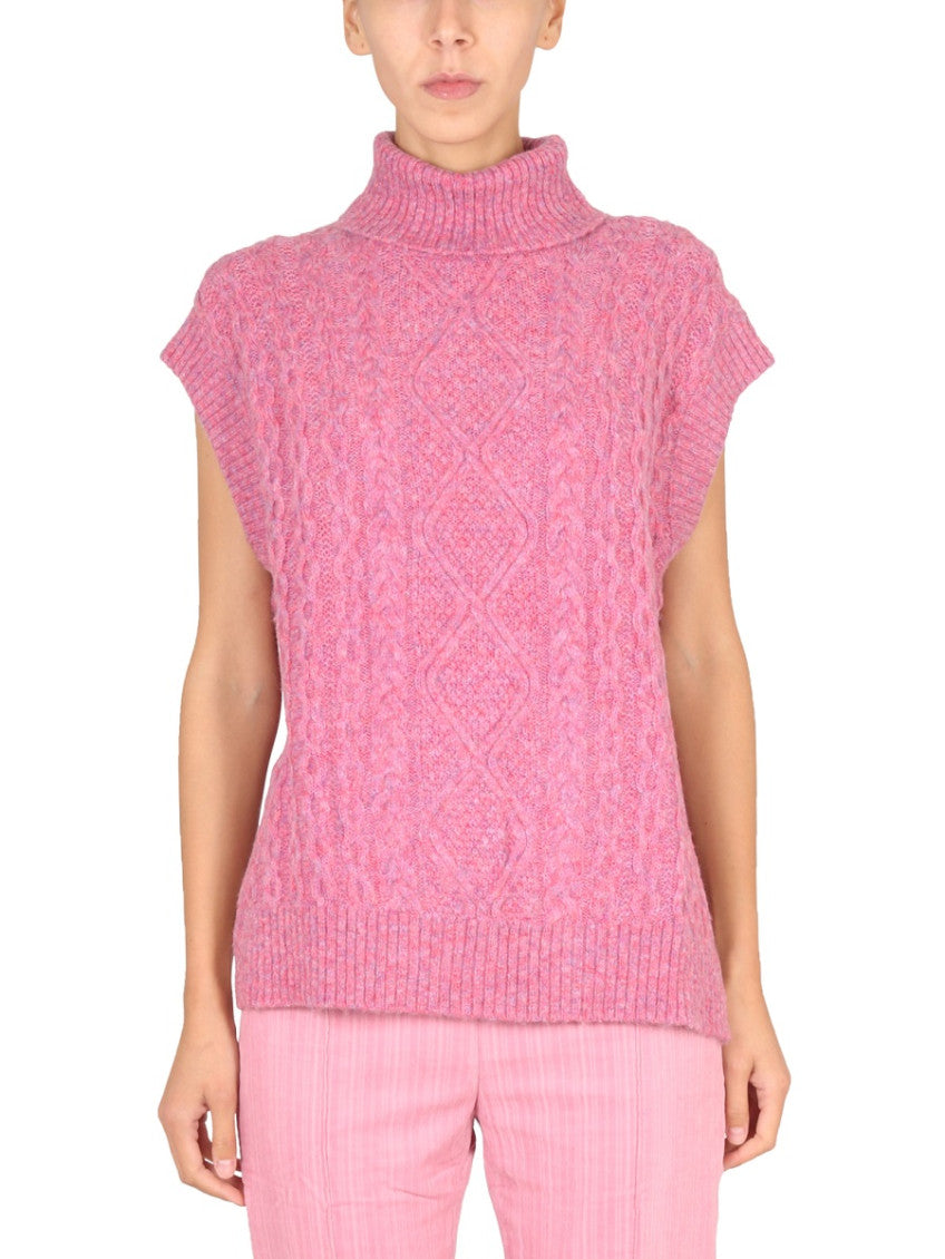 Pink Knitted Turtle Neck Sweater 1