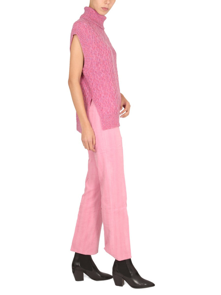 Pink Knitted Turtle Neck Sweater 2