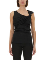 Black Solid One Shoulder Top 1