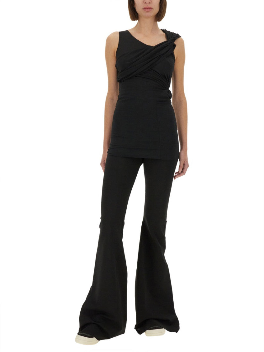 Black Solid One Shoulder Top 4