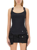 Black Logo Scoop Neck Top 1