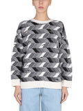 Multicolor Jacquard Crew Neck Sweater 1