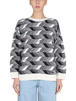 Multicolor Jacquard Crew Neck Sweater 1