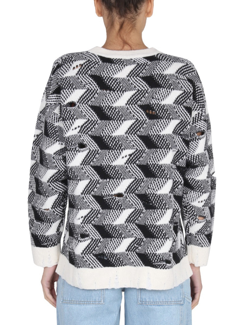 Multicolor Jacquard Crew Neck Sweater 3