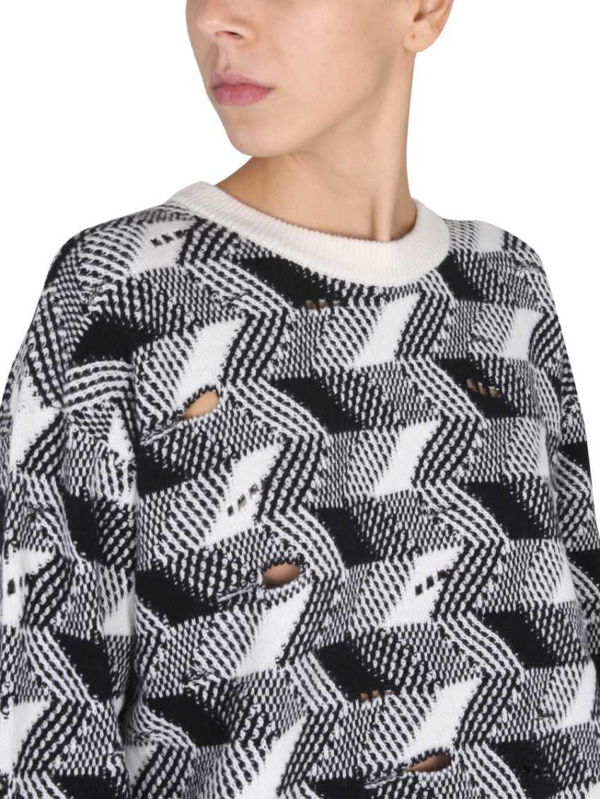 Multicolor Jacquard Crew Neck Sweater 4