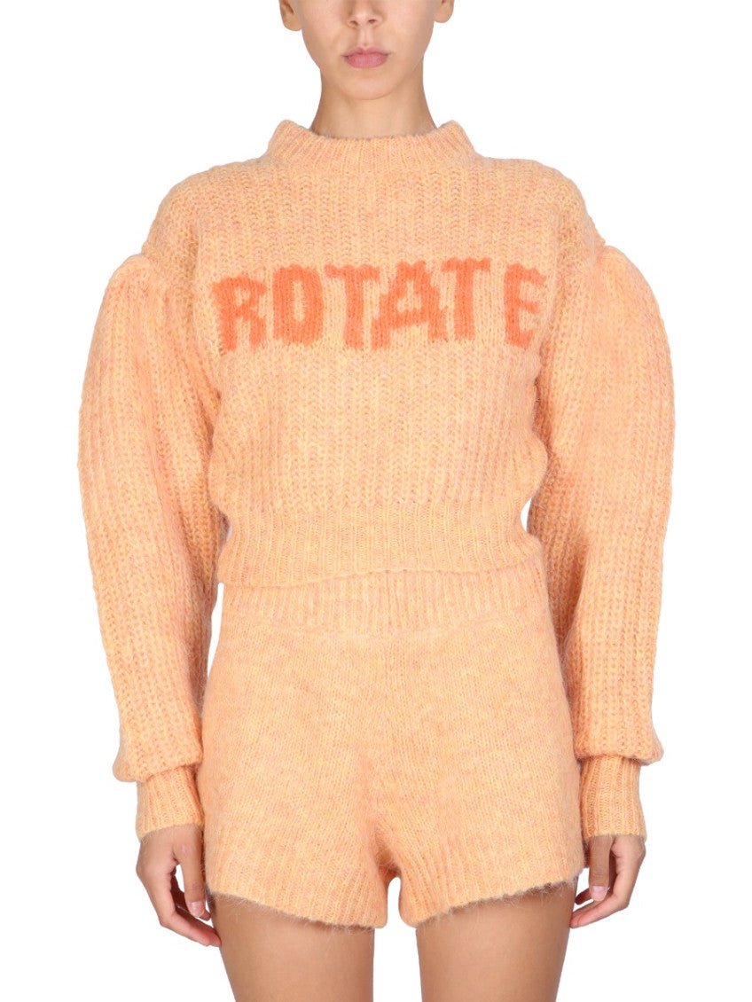 Orange Logo Mock Collar Sweater 1
