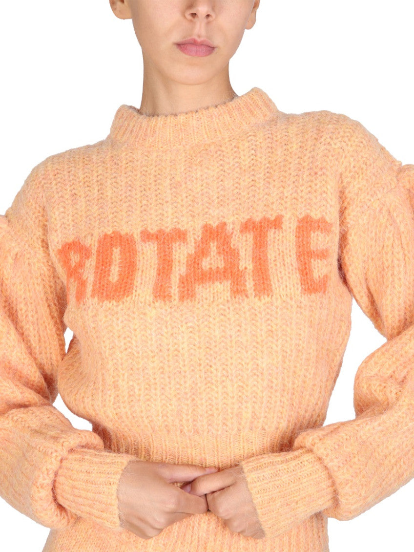 Orange Logo Mock Collar Sweater 4