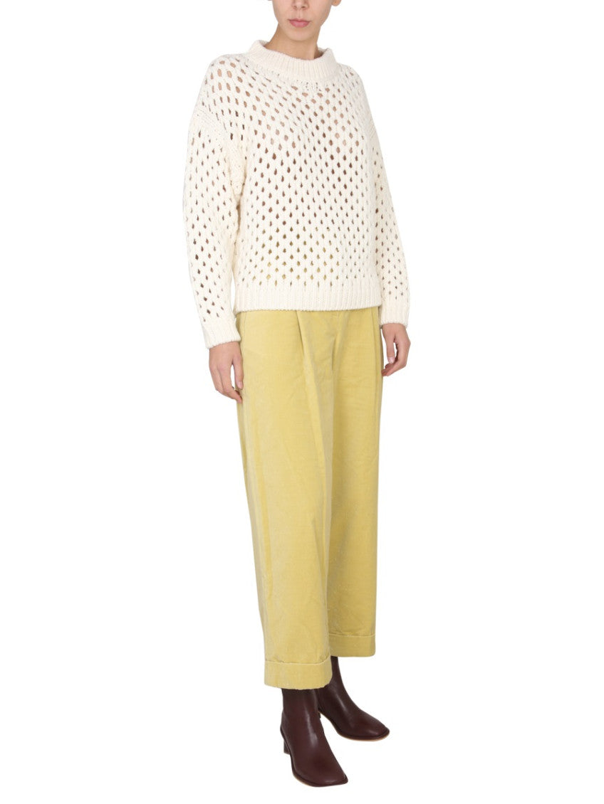 Beige Knitted Crew Neck Sweater 2
