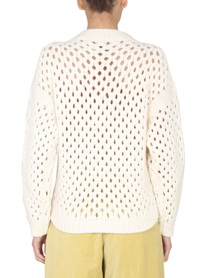 Beige Knitted Crew Neck Sweater 3