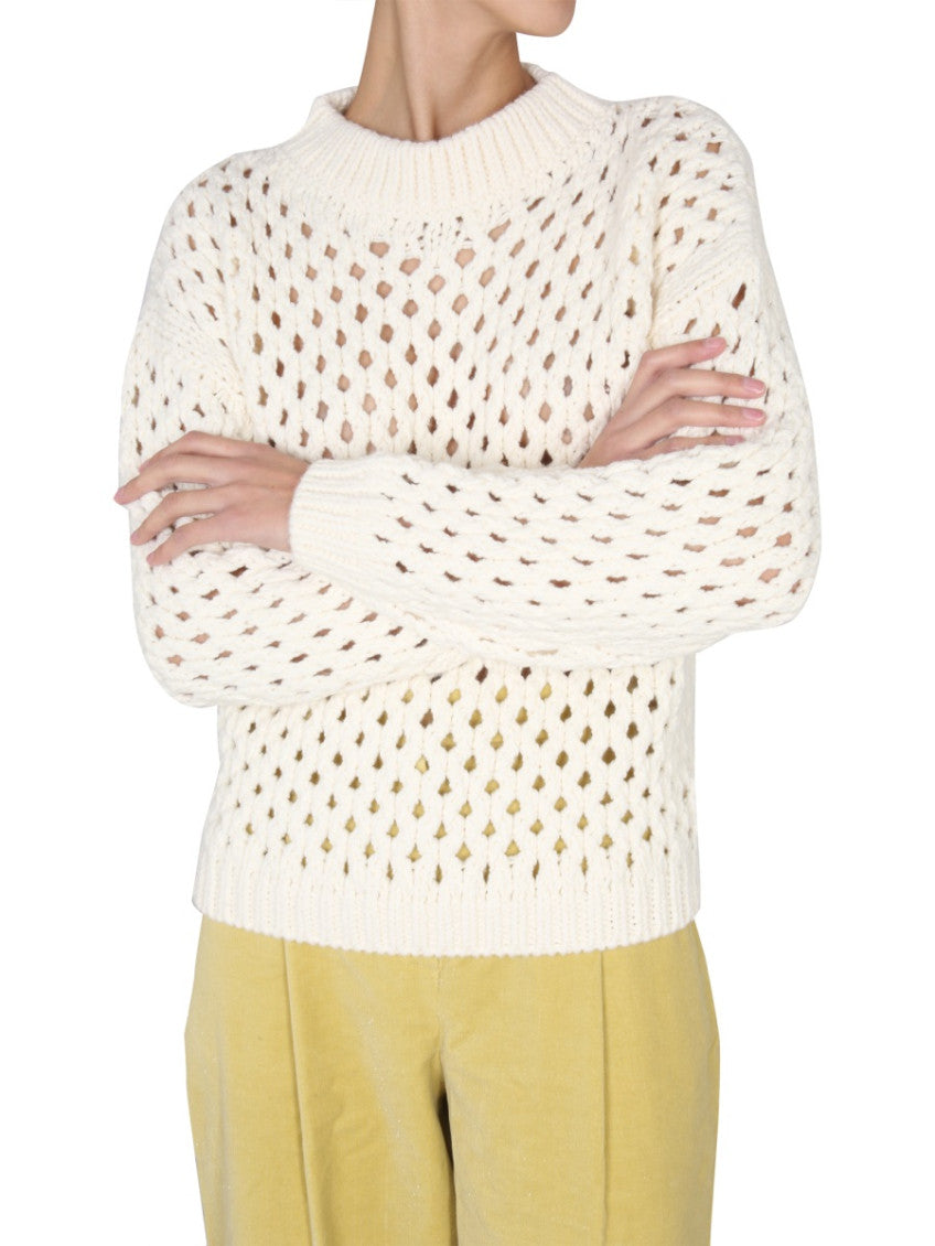 Beige Knitted Crew Neck Sweater 4