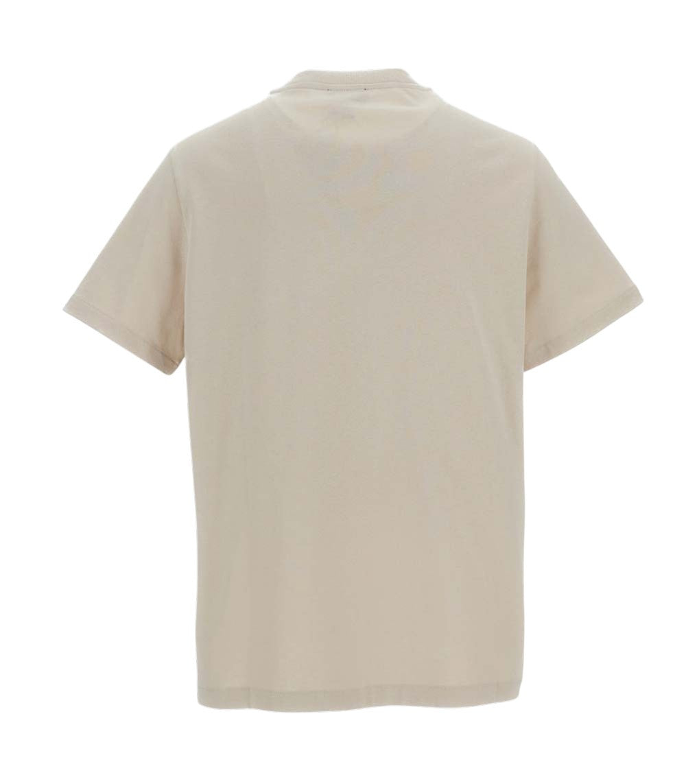 Beige Logo Crew Neck T-Shirt 2