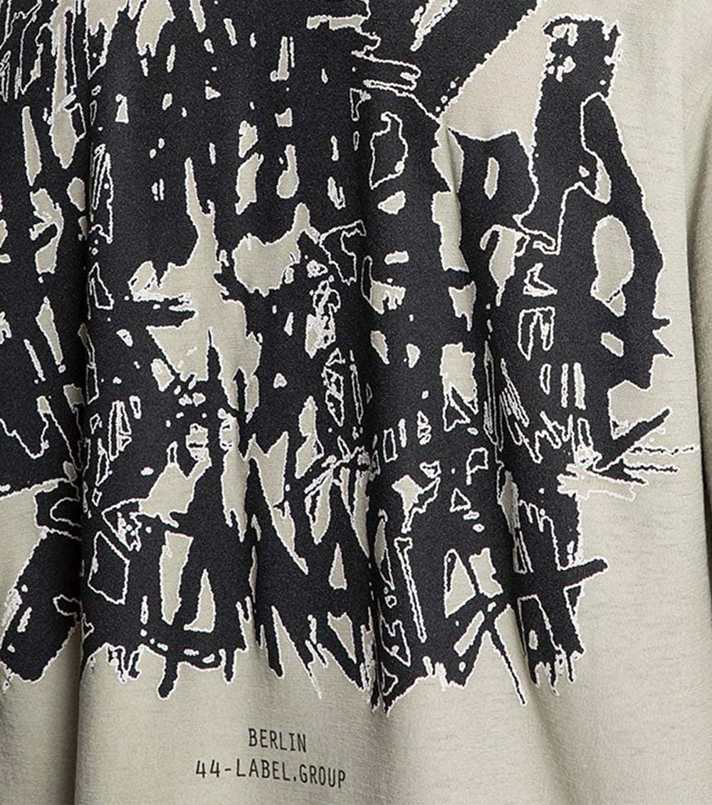 Beige Graphic Crew Neck T-Shirt 3