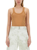 Beige Solid Scoop Neck Top 1