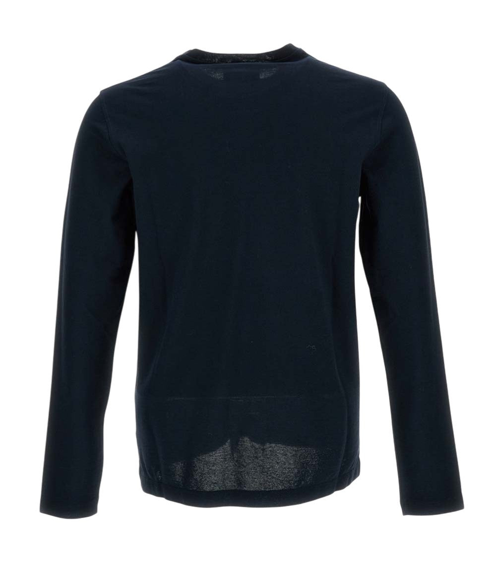 Dark Blue Solid Crew Neck T-Shirt 2