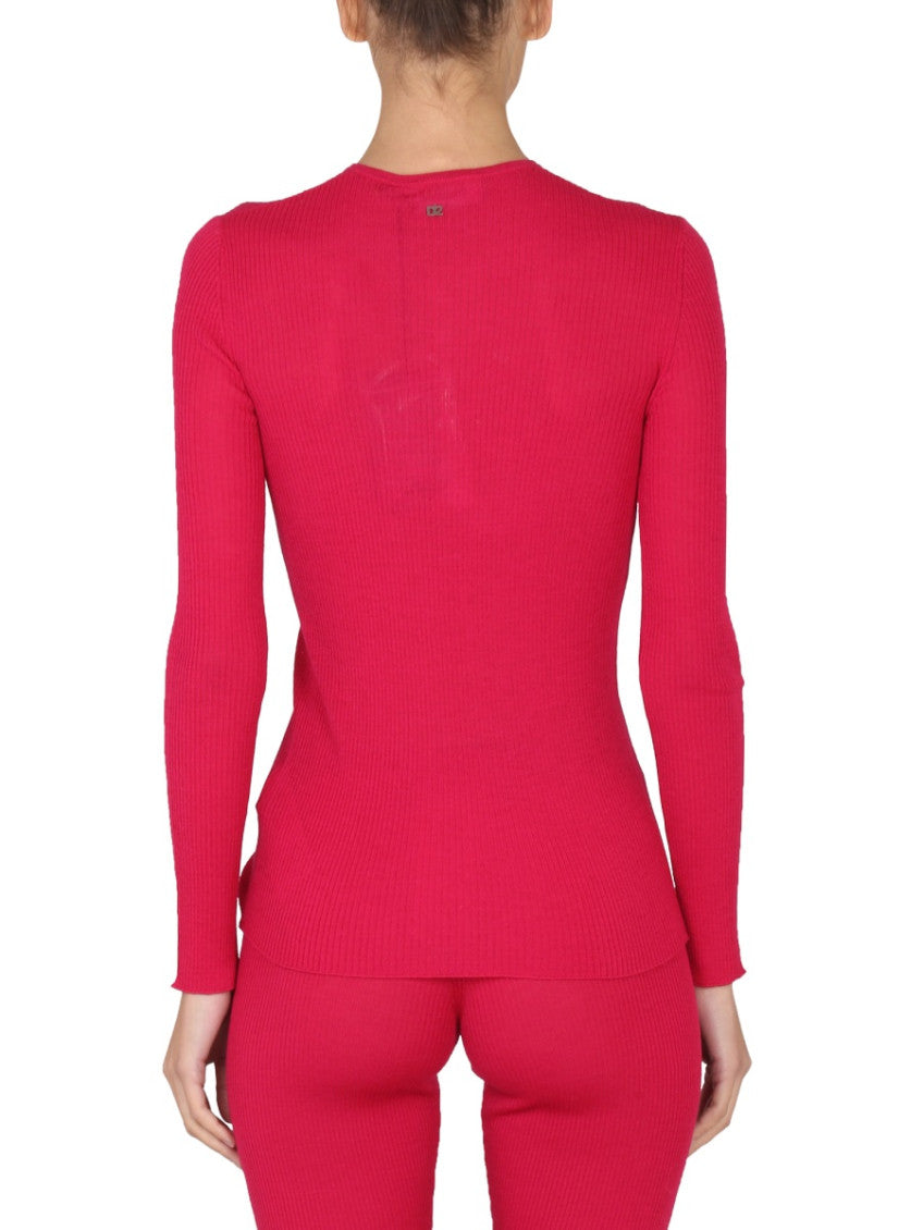 Red Knitted V Neck Sweater 3