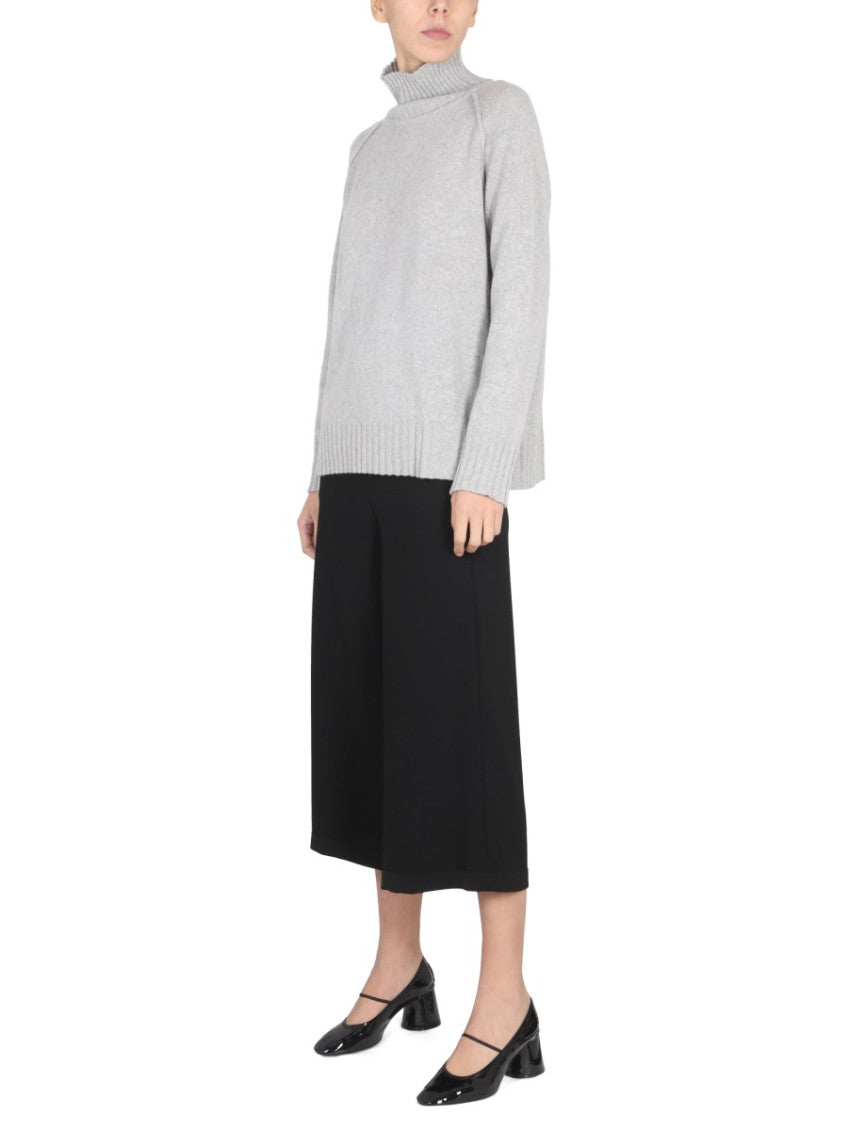 Grey Solid Turtle Neck Sweater 2