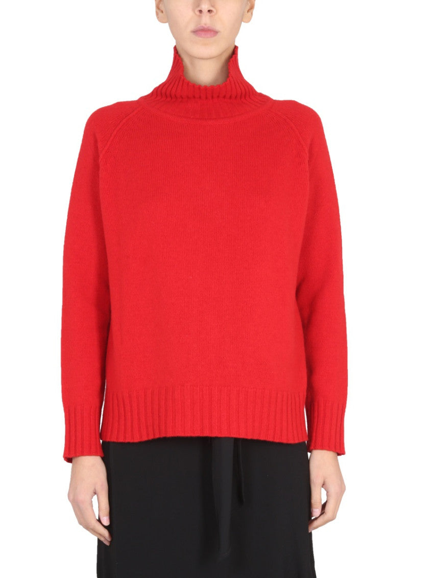 Red Solid Turtle Neck Sweater 1