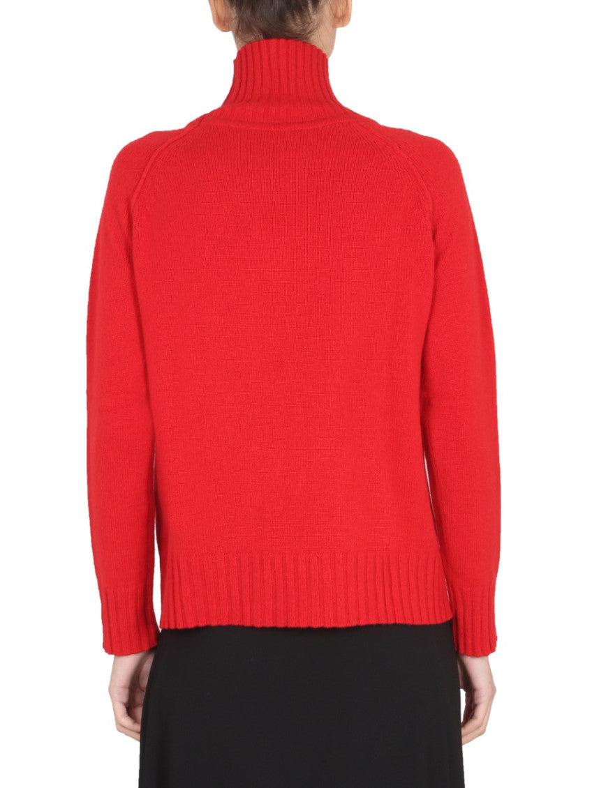 Red Solid Turtle Neck Sweater 3
