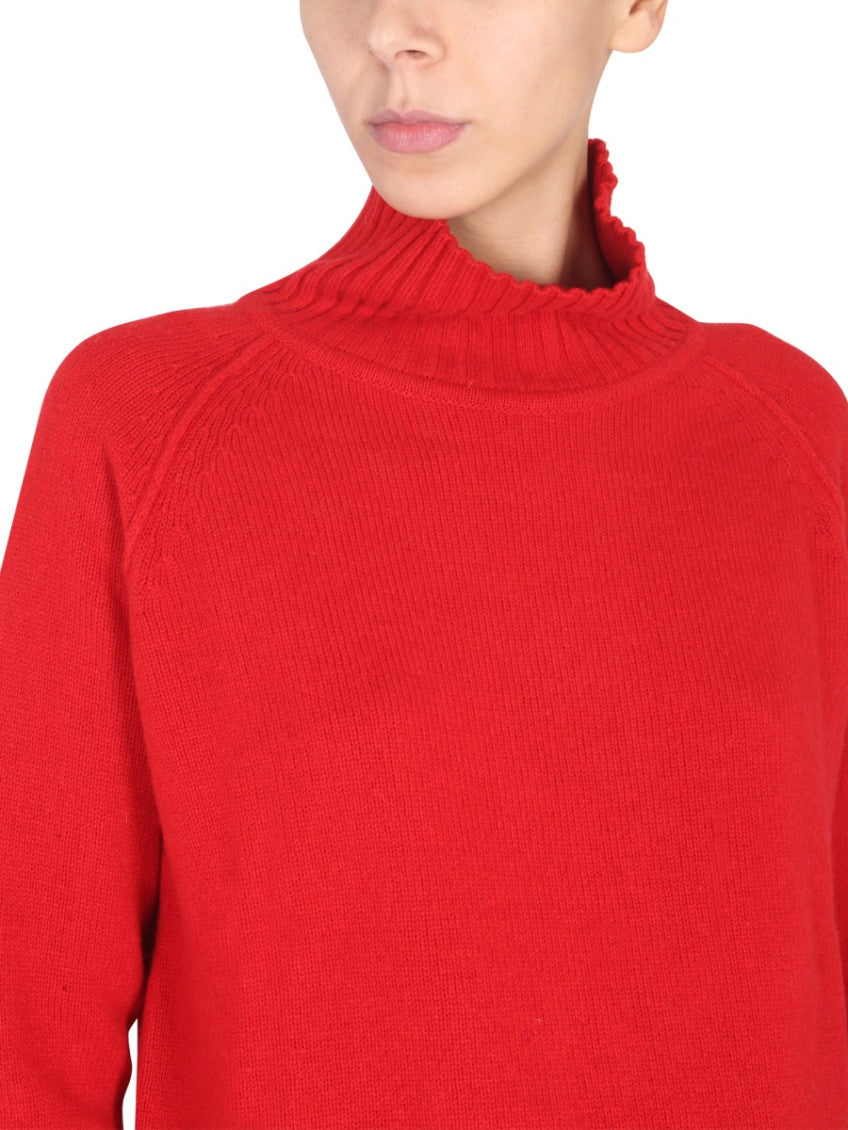 Red Solid Turtle Neck Sweater 4