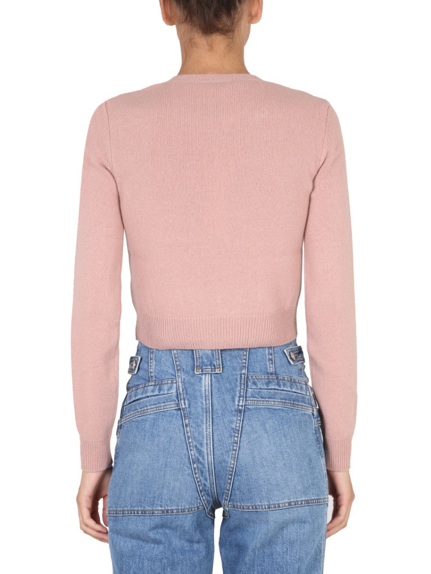 Pink Knitted Crew Neck Sweater 4