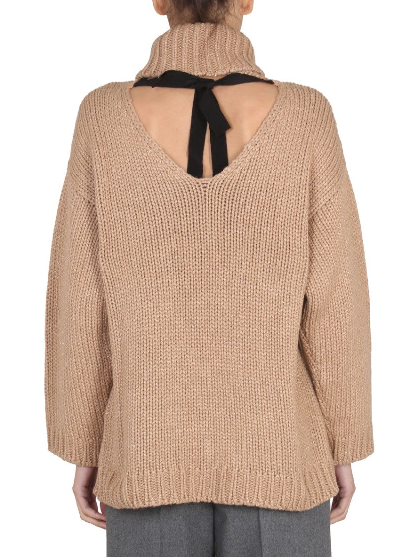 Beige Knitted Turtle Neck Sweater 3