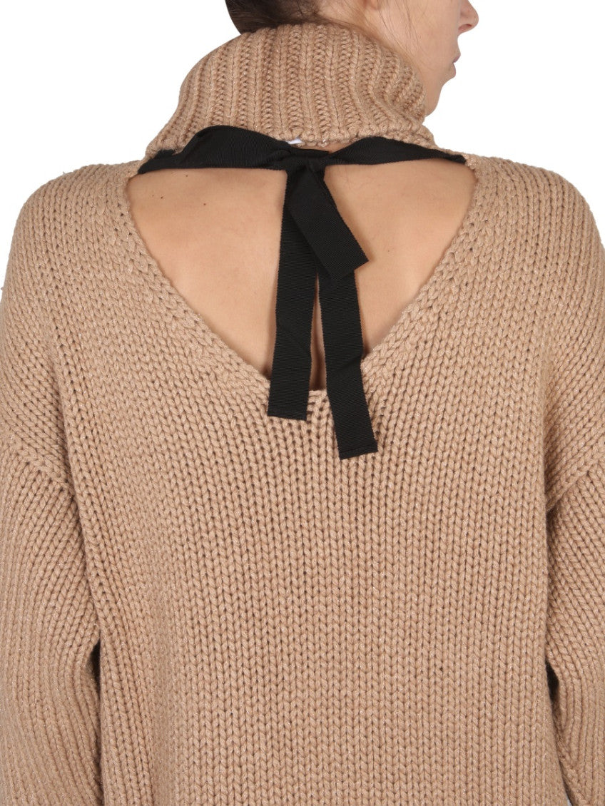 Beige Knitted Turtle Neck Sweater 4