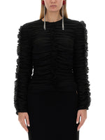 Black Textured Round Neck Top 1