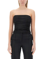 Black Solid Strapless Top 1