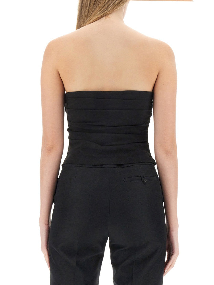 Black Solid Strapless Top 2