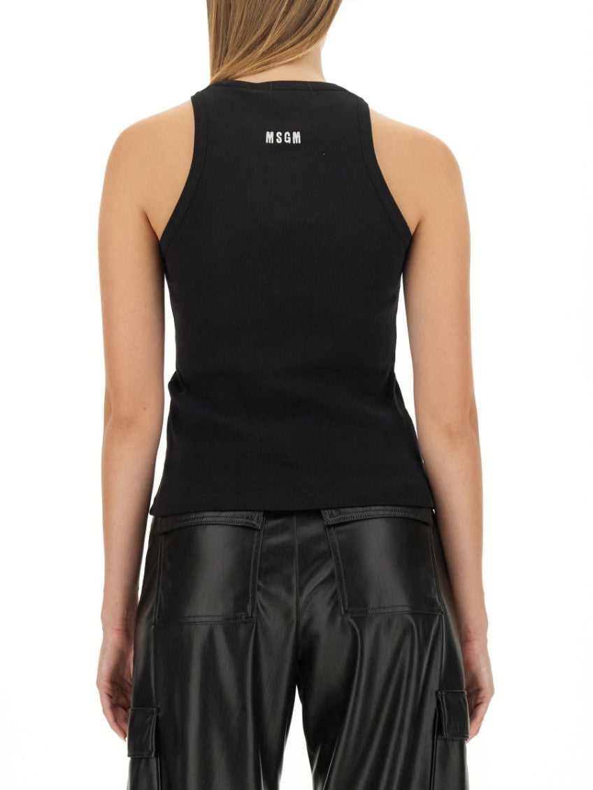 Black Solid Crew Neck Top 2