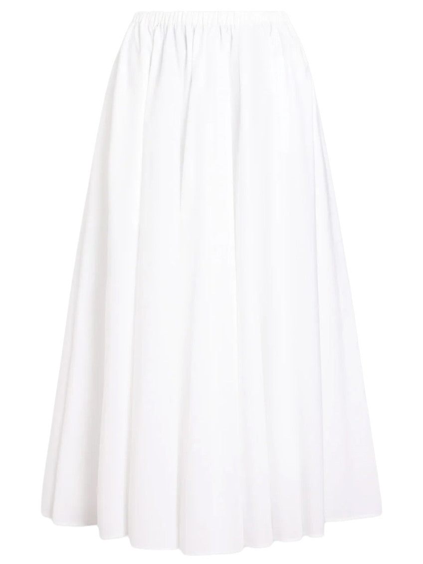 White Solid Midi Skirt 1