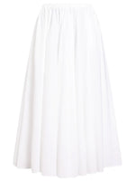 White Solid Midi Skirt 1