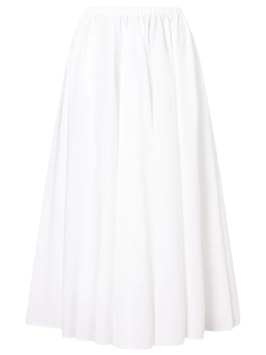 White Solid Midi Skirt 3