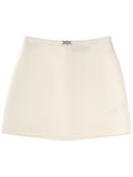 White Solid Mini Skirt 1
