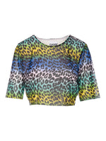 Multicolor Animal Print Round Neck Top 1