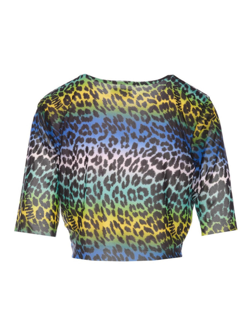 Multicolor Animal Print Round Neck Top 2