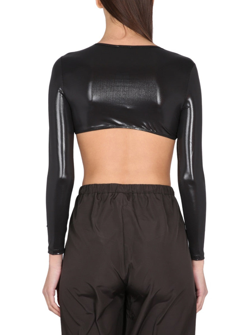 Black Solid Scoop Neck Top 2