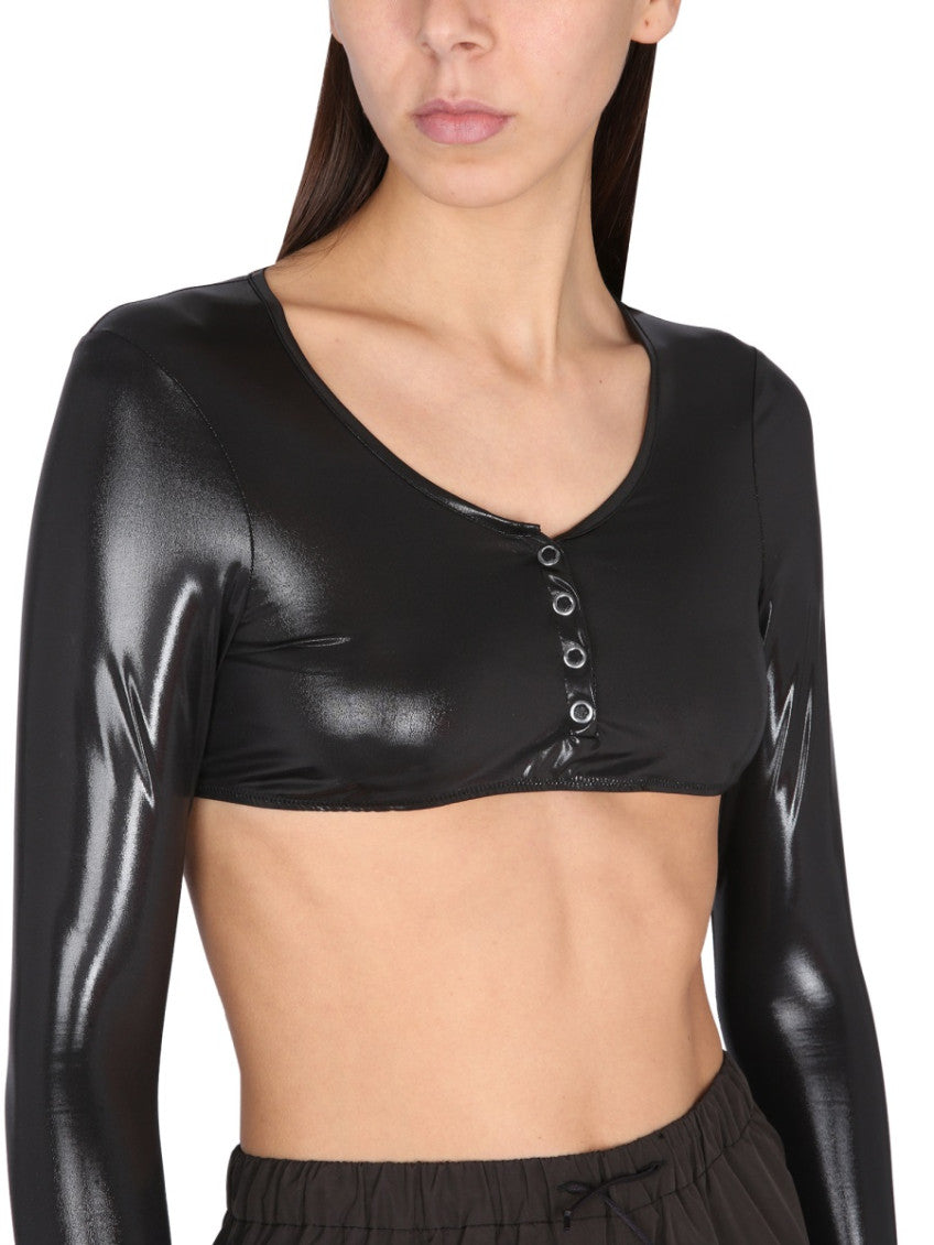 Black Solid Scoop Neck Top 3