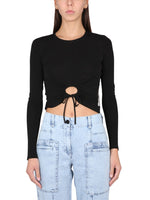 Black Solid Round Neck Top 1