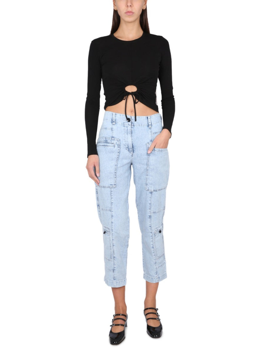 Black Solid Round Neck Top 4