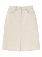 Light Brown Solid Midi Skirt 1