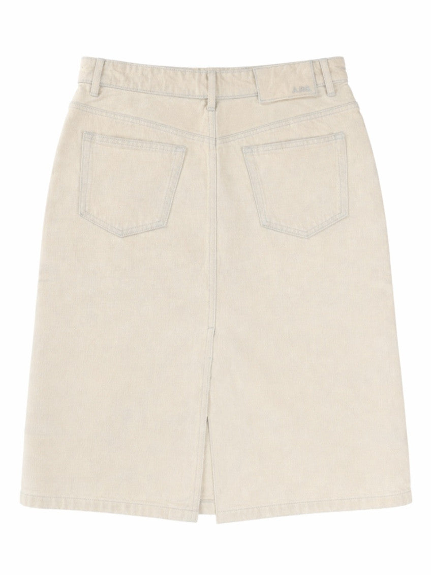 Light Brown Solid Midi Skirt 2