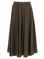 Khaki Solid Midi Skirt 1