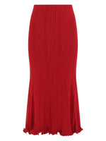 Red Pleated Midi Skirt 1
