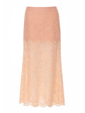 Pink Lace Midi Skirt 1