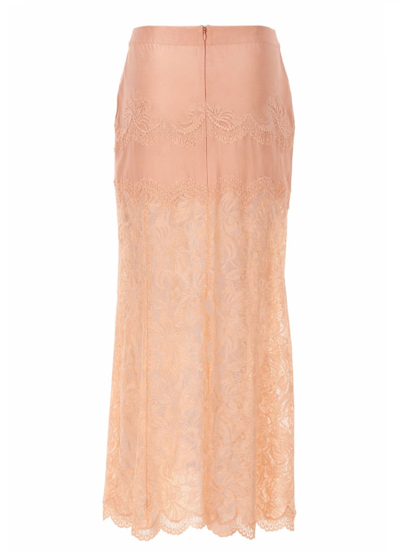 Pink Lace Midi Skirt 3