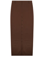 Brown Stripes Midi Skirt 1