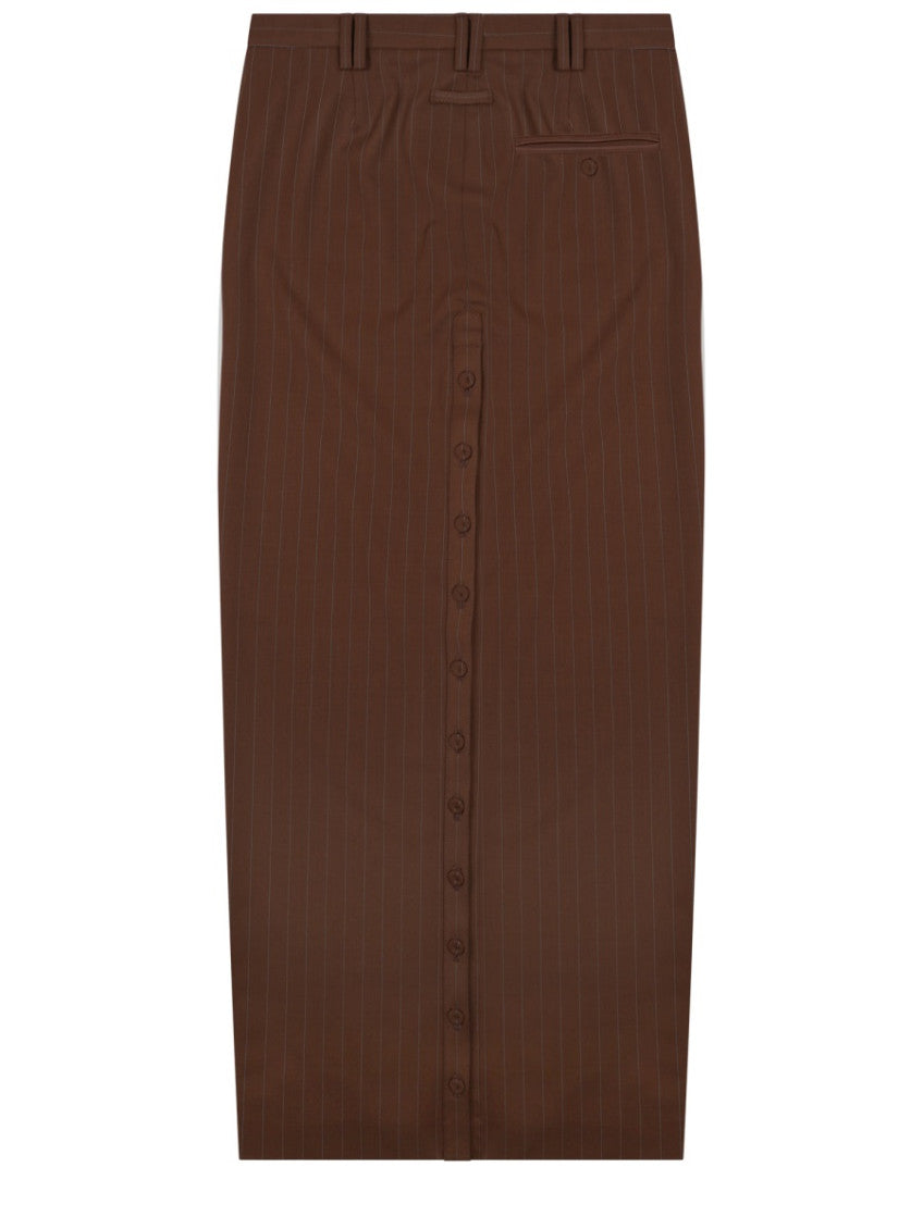 Brown Stripes Midi Skirt 3