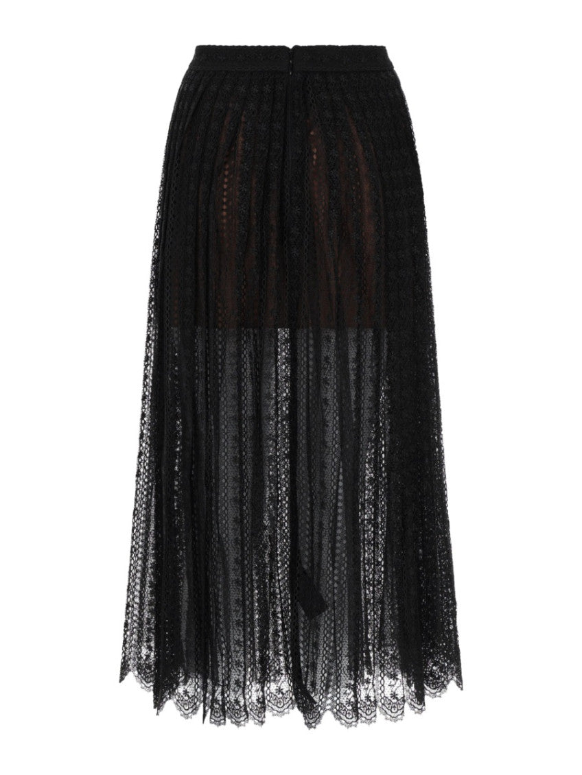 Black Lace Midi Skirt 2